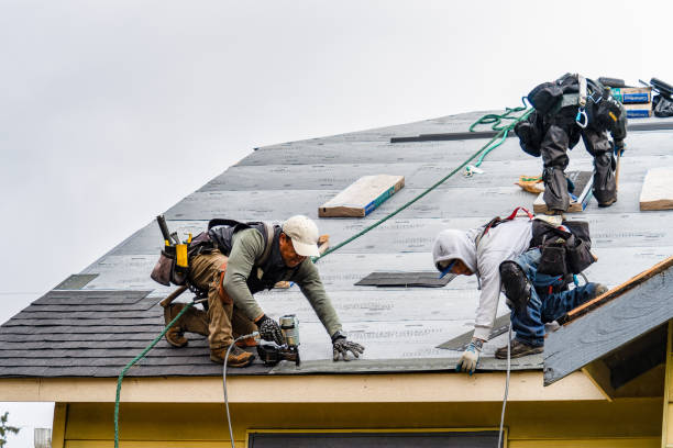 Professional Gutter Installation technician working in Childersburg, AL
